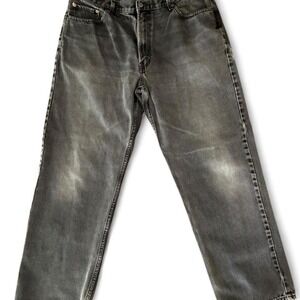 2007 Black washed Levi Strauss 550 relaxed fit denim jeans. 36" x 30